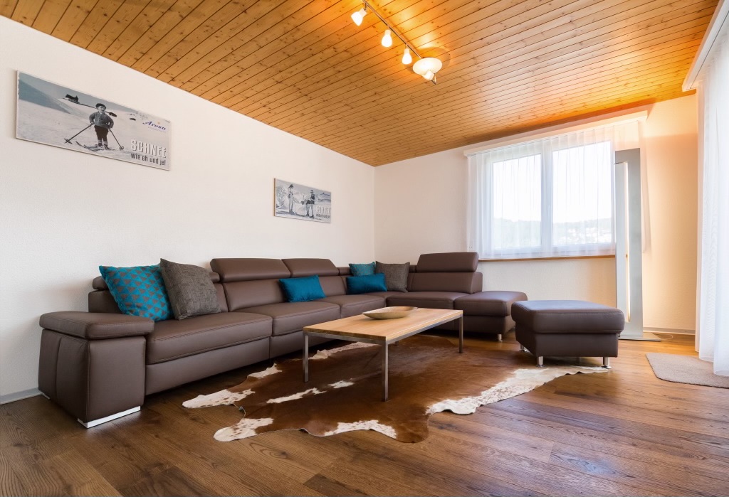 Lounge mit Ledersofa
