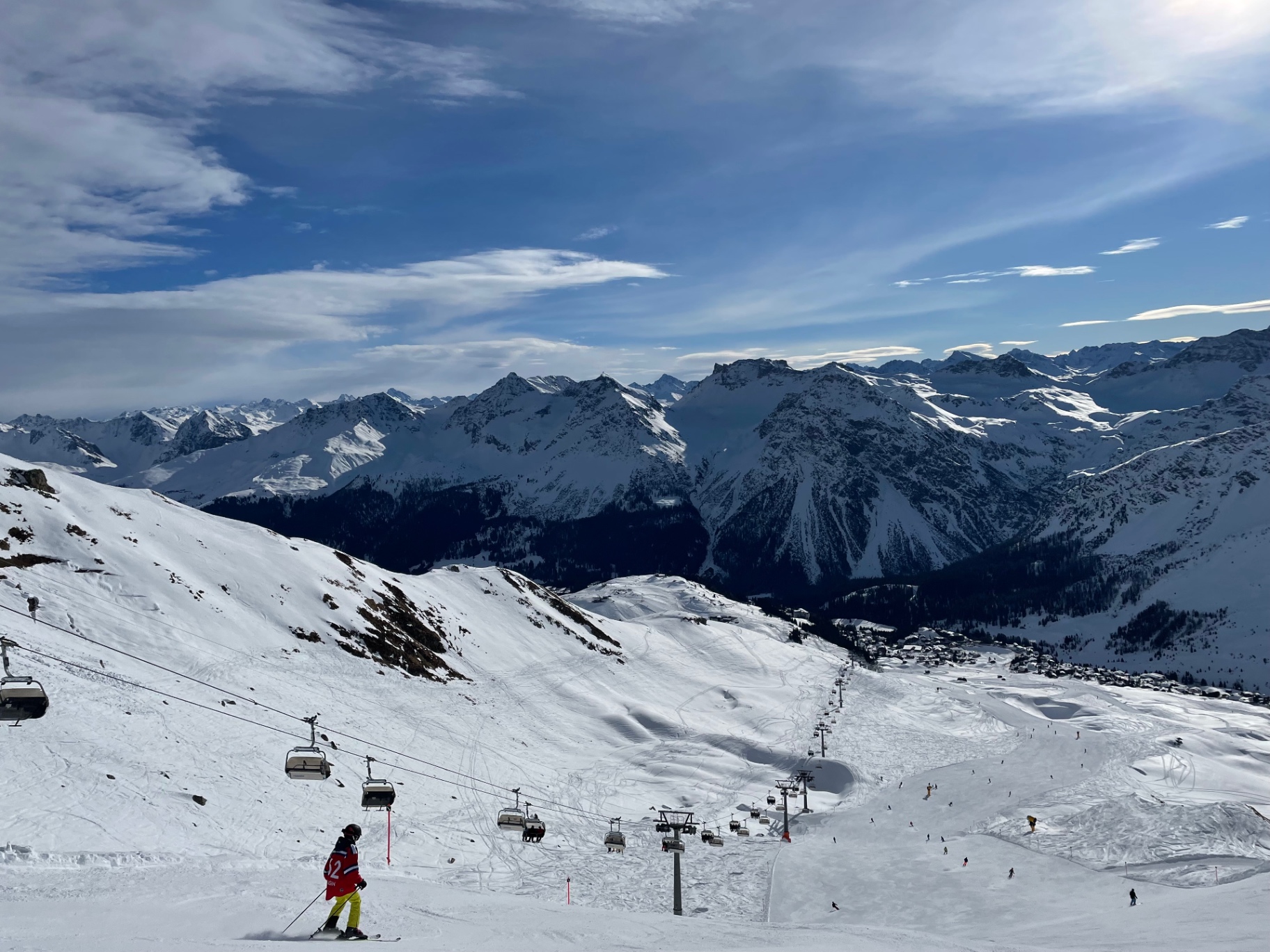 Skifahren mit Panorama